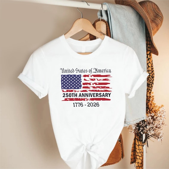 United States of America 250th Anniversary Shirt, Patriotic USA Flag Tee, 1776 2026 Heritage Design, Vintage National Pride Freedom Apparel