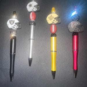 Football beaded pens ,sparkly, DRe writes Pretty, Pen Candy, Elegant  One of a kind,Sophisticated  , check signing Boss Babe pens