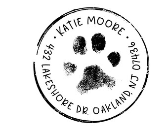 Brittany Dog Paw Prints Fun Text Square Rubber Stamp for Stamping Crafting