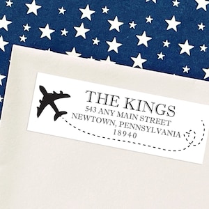 Airplane Flying Pilot Address - Custom Personalized Sticker Envelope Labels - Set