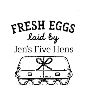 Custom Fresh Eggs Stamp, Laid by, Farm Fresh Egg Carton Rubber Stamp for Backyard Chicken Keepers
