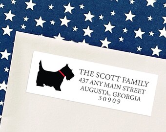 Scottish Terrier Dog Address Stickers Labels - Scottie Custom Personalized Envelope