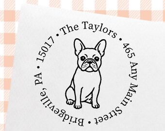 Personalized French Bulldog Address Stamp: Custom Pet Lover Gift