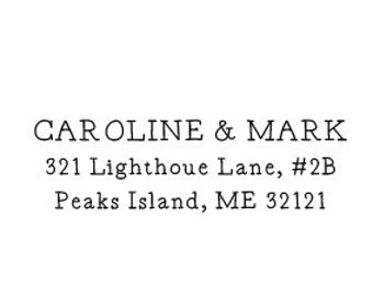 Self Inking or Wood Personalized Return Address Custom Rubber Stamp Serif Font Ampersand Style 904 Modern Handwriting Font - Home Sweet Home