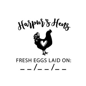 Chicken Egg Date Carton Hen Farm Barn Rubber Stamp or Self Inking Stamp Rustic Egg Gathering Tag