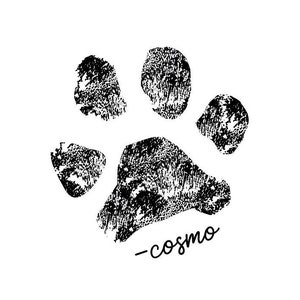 Animal Paw Print Stamp Name Custom Rubber or Self Inking Stamp - Dog, Cat Personalized Animal Gift Signature