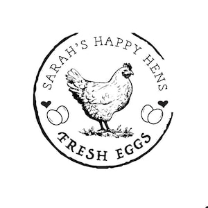 Chicken Egg Carton Stamp - Custom Eco-Friendly Branding for Farmers & Artisans - Personalized Logo or Message