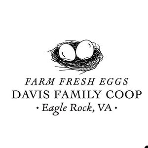 Fresh Egg Nest Stamp, Chicken Carton Stamp - Hen Coop Farm Barn Rubber Stamp or Self Inking Stamp  - Rustic Egg Gathering Tag