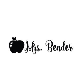 Teacher Apple Name Address Rubber Stamp or Self Inking Stamp Personalization Custom Teacher School Gift