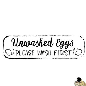 Unwashed Egg Stamp - Please Wash Eggs - Chicken Lover - Hen Farm Barn Rubber Stamp or Self Inking Stamp Rustic Egg Gathering Tag