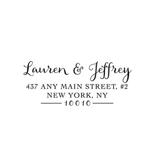 Fancy Script Connect Address Rubber Stamp or Self Inking Stamp Housewarming Wedding Home Sweet Home Love Couple Gift Lauren & Jeff