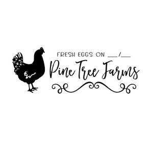 Egg Chicken Round Circle Carton Hen Farm Barn Rubber Stamp or Self Inking Stamp Rustic Egg Gathering Tag