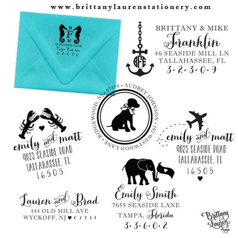 Simple Classic Personalized Custom Return Address Rubber Stamp or Self Inking Simple Minimalism Address Stamo
