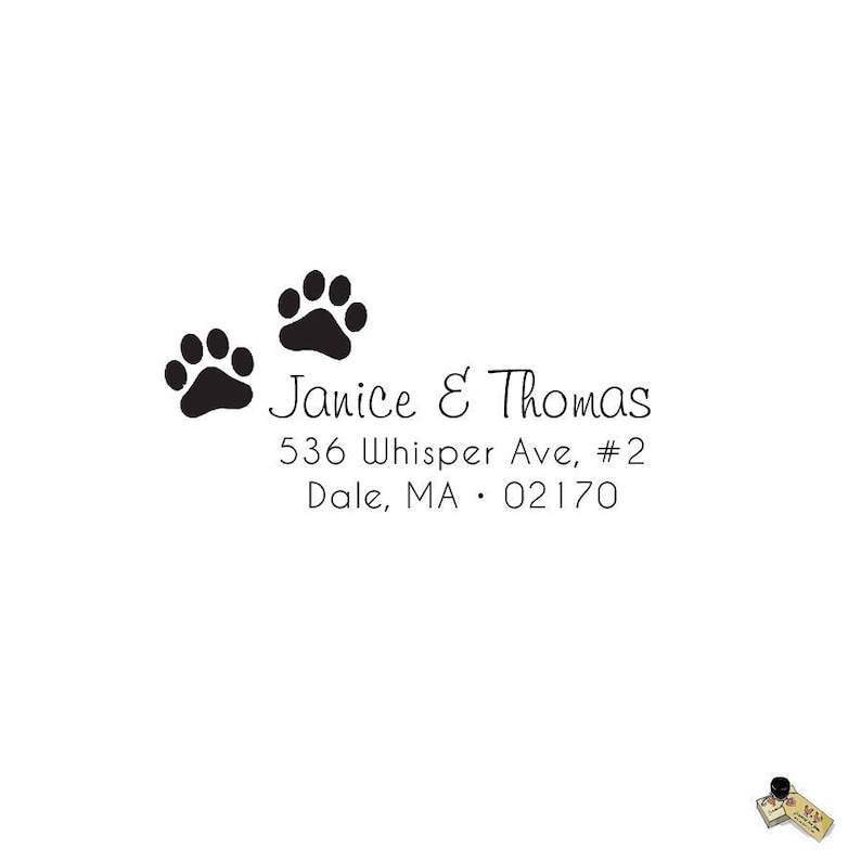 Paw Print Animal Lover Heart Address Self Inking or Wood Nautical Personalized Custom Stationery Return Address Rubber Stamp Home Sweet Home