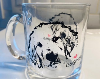 Pet Portrait Clear Mug Custom Personalized