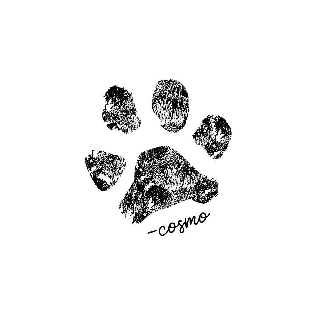 Animal Paw Print Stamp Name Custom Rubber or Self Inking Stamp Etsy