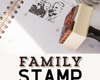 Custom Family Portrait Stamp: Personalized Photo Rubber Stamp