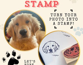 Custom Pet Portrait Rubber Stamp – Dog & Cat Photo Face Keepsake Gift