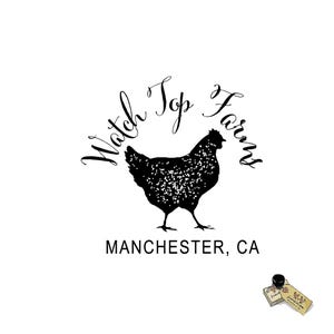 Chicken Hen Egg Stamp, Carton Farm Barn Rubber Stamp or Self Inking Stamp Rustic Egg Gathering Tag