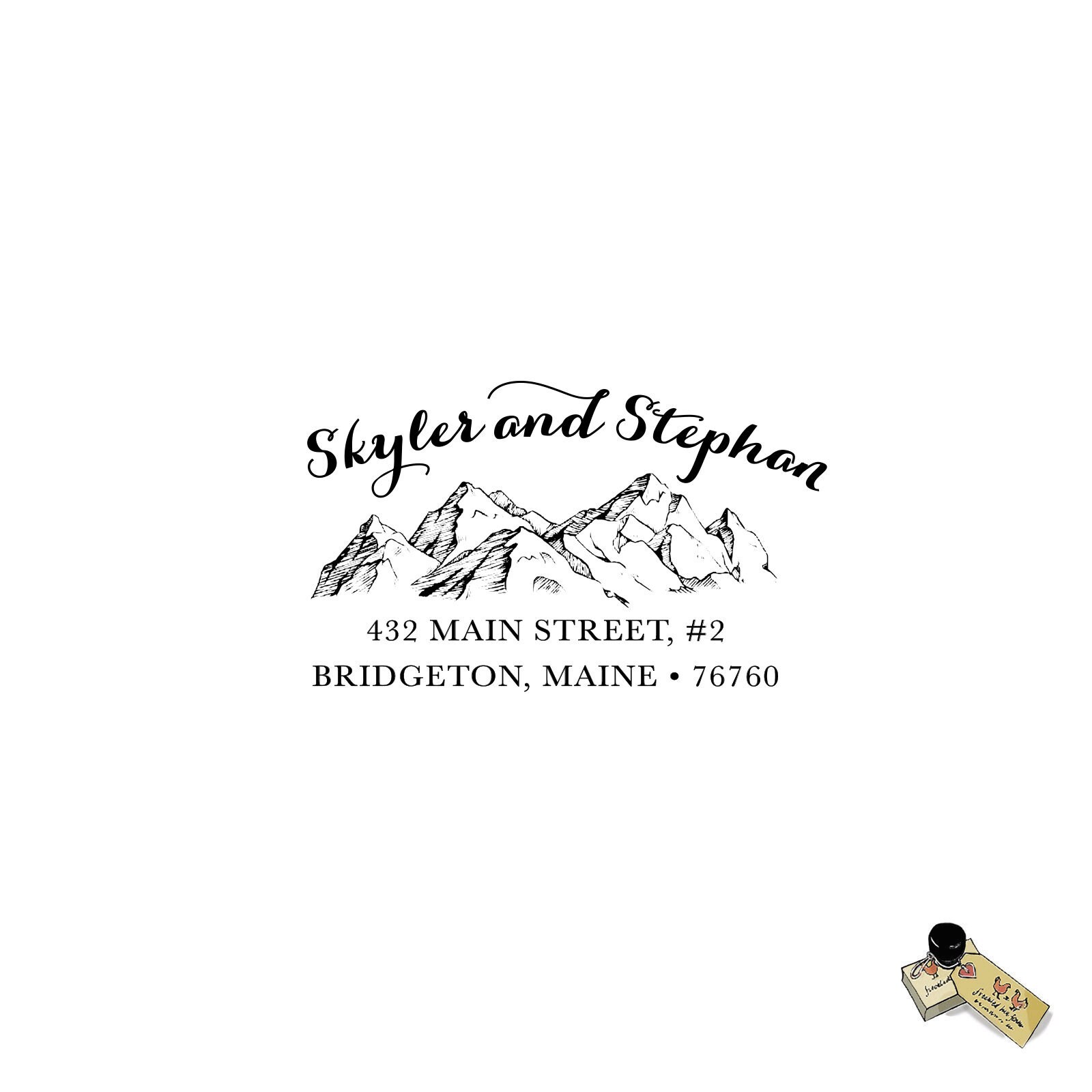 Mountain Address Stamp Wedding Save Date Personalized Custom Etsy
