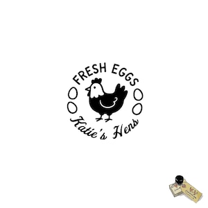 Personalized Chicken Egg “Laid By” Stamp, Custom Farm-Fresh Egg Carton Stamp, Homestead Poultry Rubber or Self-Inking Stamp