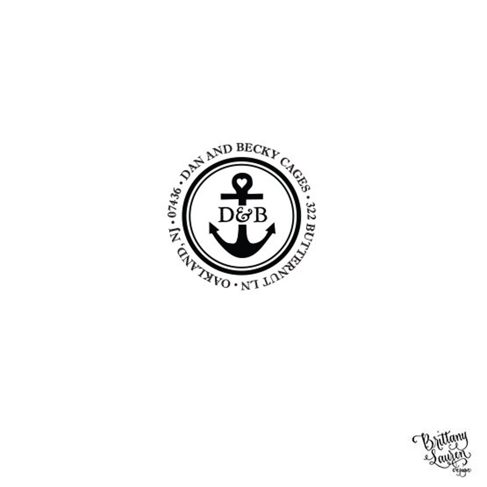 Anchor Monogram Return Address Stamp / Personalized Custom Etsy