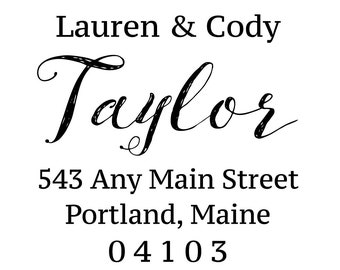 Rustic Script Return Address Rubber Stamp or Self Inking Stamp Housewarming Closing Gift Wedding Home Sweet Home Stamping