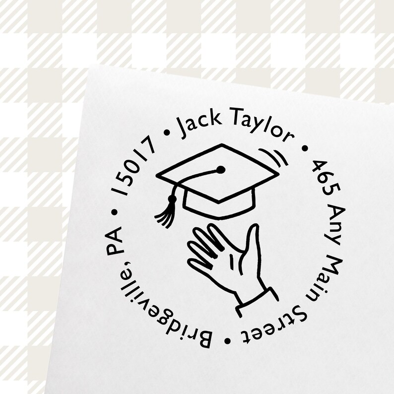 Custom Graduation Cap Rubber Stamp: Senior Party Invitation - Etsy