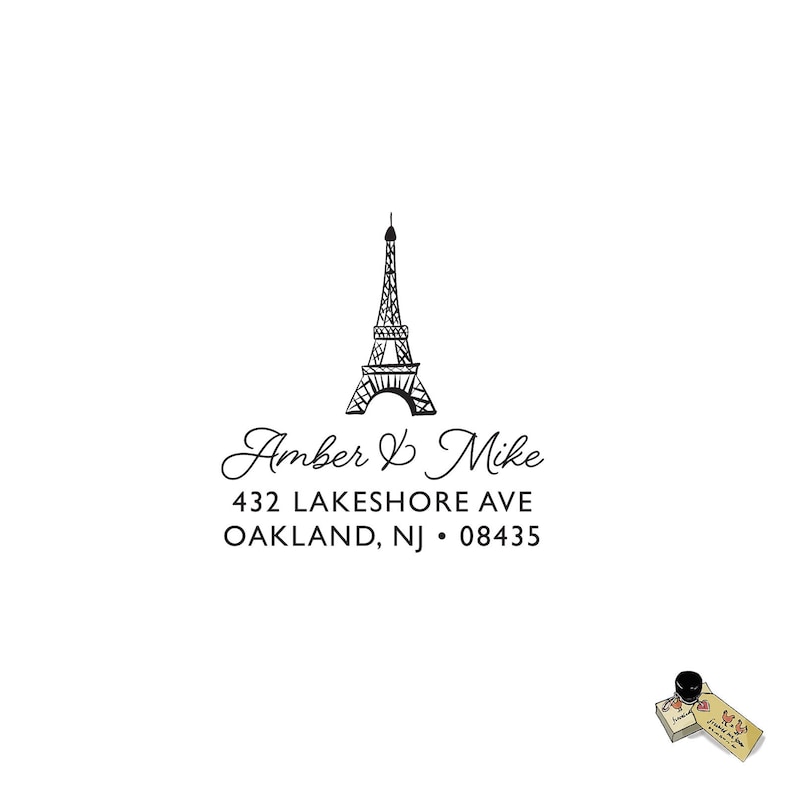 Eiffel Tower Paris France Return Address Stamp Personalized Custom Return Address Rubber Stamp France Paris Home Sweet Home