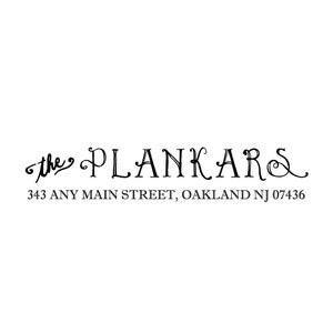 May include: Black and white logo for "the PLANKARS" with the address "343 ANY MAIN STREET, OAKLAND NJ 07436" below.