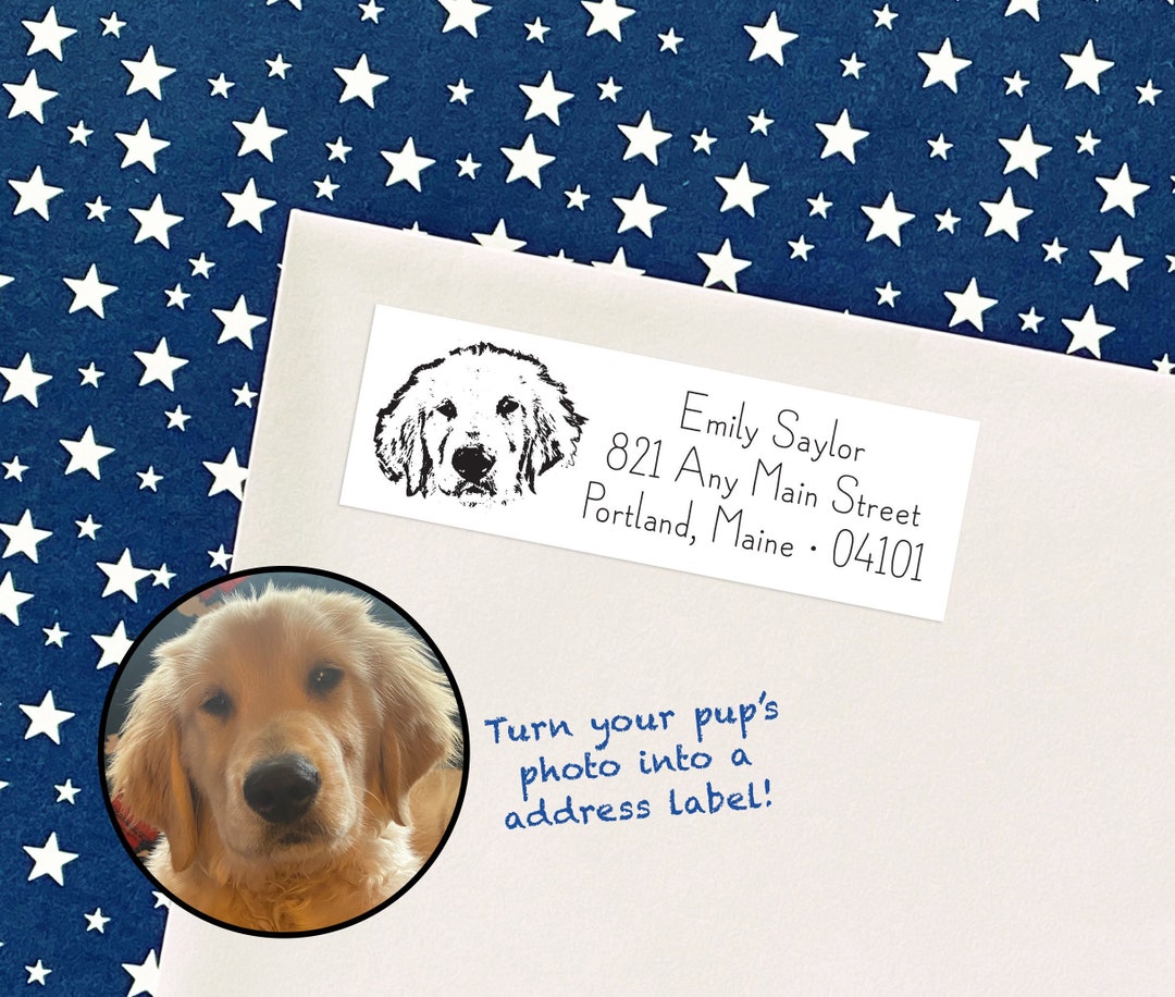 Mailing Labels Dogs Dog Portrait Photo Address Labels Stickers - Pet Puppy Animal Envelope ...