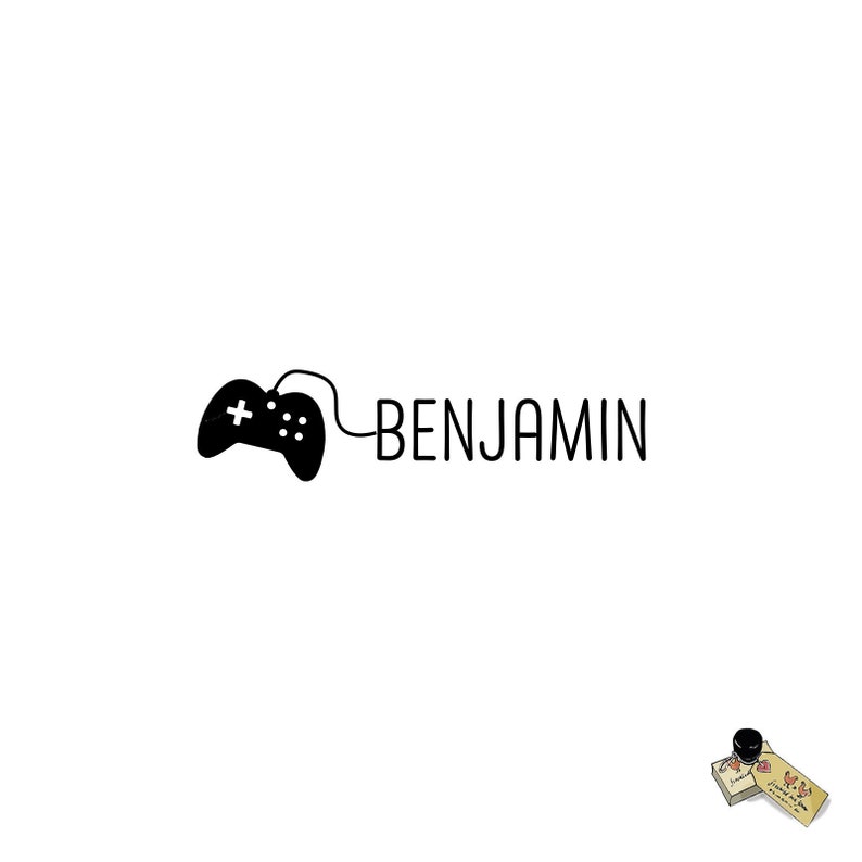 Game Controller Kid Name Rubber Stamp Stationery Gift Personalized Name Stamp Video