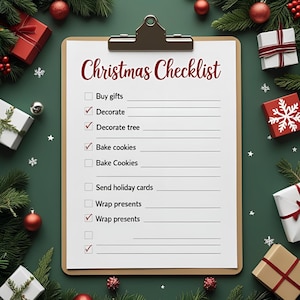 Christmas Checklist Printable , Holiday Planner Insert, Festive To Do List, Xmas Organization, Digital Download, Holiday Planning Sheet