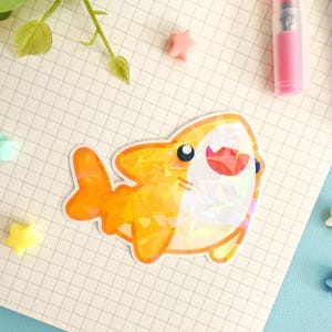 Lemon Shark Sticker – Cute Ocean Animal Vinyl Sticker, Waterproof Shark Decal, Marine Life Gift, Scrapbook or Laptop Sticker