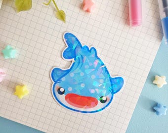 Vinylsticker walvishaai: waterdichte sticker oceaandieren