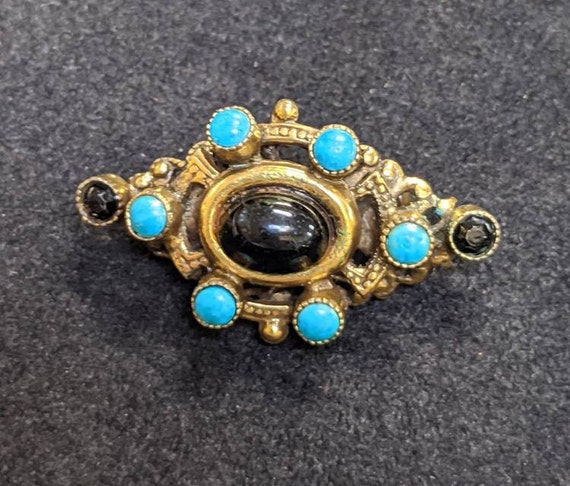 Original by Robert Brooch Vintage Bar Pin Turquoi… - image 6