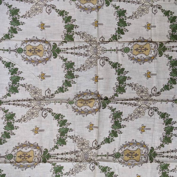 Vintage Fabric Remnant Federal Style Design Cotton