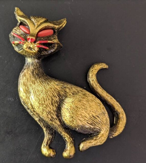 Antique on sale cat brooch