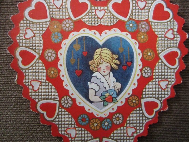 Antique Vintage Valentines Day Greeting Cards Lot of 3 Die Cut