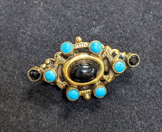 Original by Robert Brooch Vintage Bar Pin Turquoi… - image 2