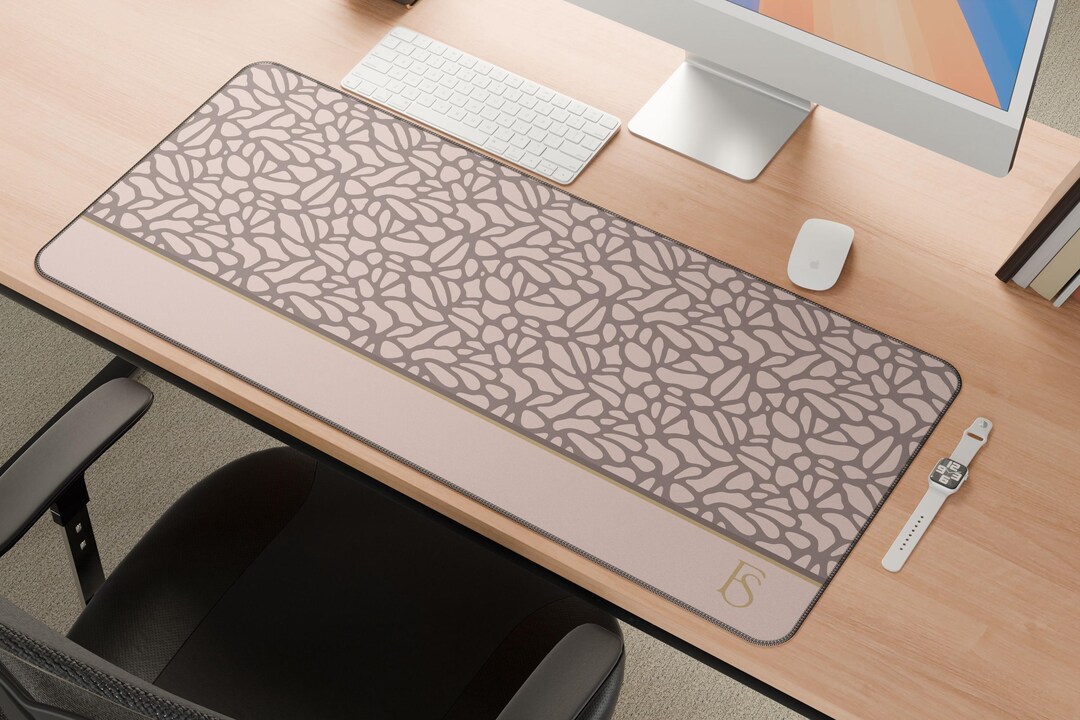 Blushed Petal Colorblock Desk Mat — Minimalist Large Mouse Pad | Calm ...