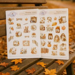 Cozy Autumn Sticker Sheets for Journaling & Planners | Fall Vinyl Stickers Set | Pumpkin Spice Planner Sticker Set | 2 Sheets