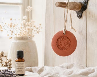 Terra Cotta Essential Oil Diffuser, Clay Car Diffuser, Natural Room Freshener, Reusable Aromatherapy Ornament