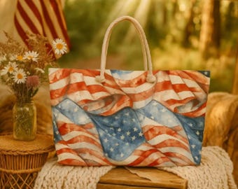 USA Flagge Weekender Tragetasche: Bunt farbige Reisetasche