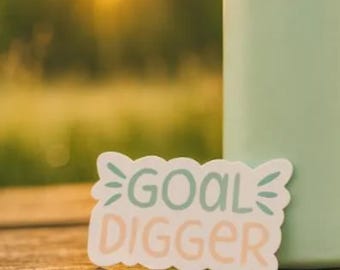 Goal Digger Vinyl Sticker – Motivational Matte Waterproof Sticker for Planners, Laptops, Journals & Boss Babe Desk Accessories