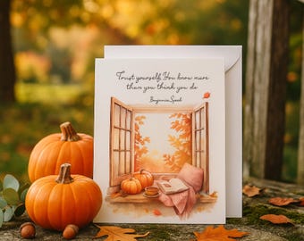Autumn Note Cards: Cozy Window Art - Pack of 10