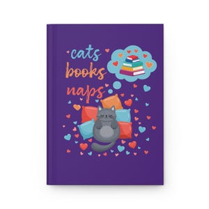 Cats, Books & Naps Hardcover Journal: Cozy Writing Diary