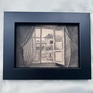 Framed Original Charcoal Drawing- Interior