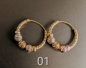 Gold ball hoop Earrings