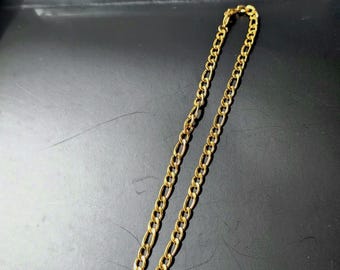 Gold Figaro Chain Necklace – Stainless Steel PVD Gold Plated – Hypoallergenic Waterproof Link Chain – Minimalist Everyday Jewellery